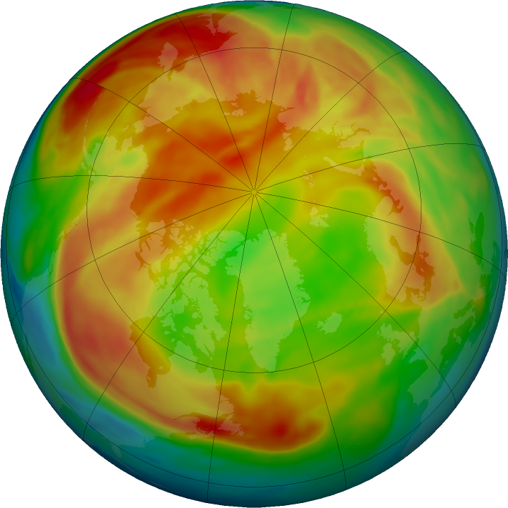 Arctic ozone map for 11 February 2021